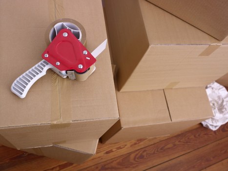Organized Redbridge storage area with boxes and furniture